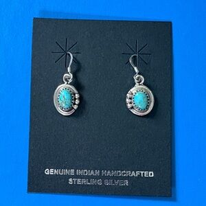 Rita Largo Navajo Sterling Silver Turquoise Dangle Earrings NWT